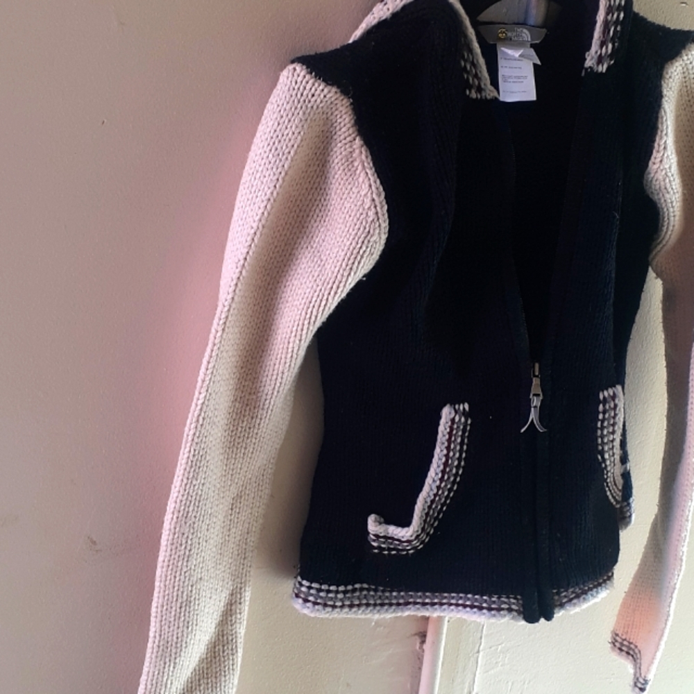 Womens L The North Face Knit Zip up Sweater sz S / P